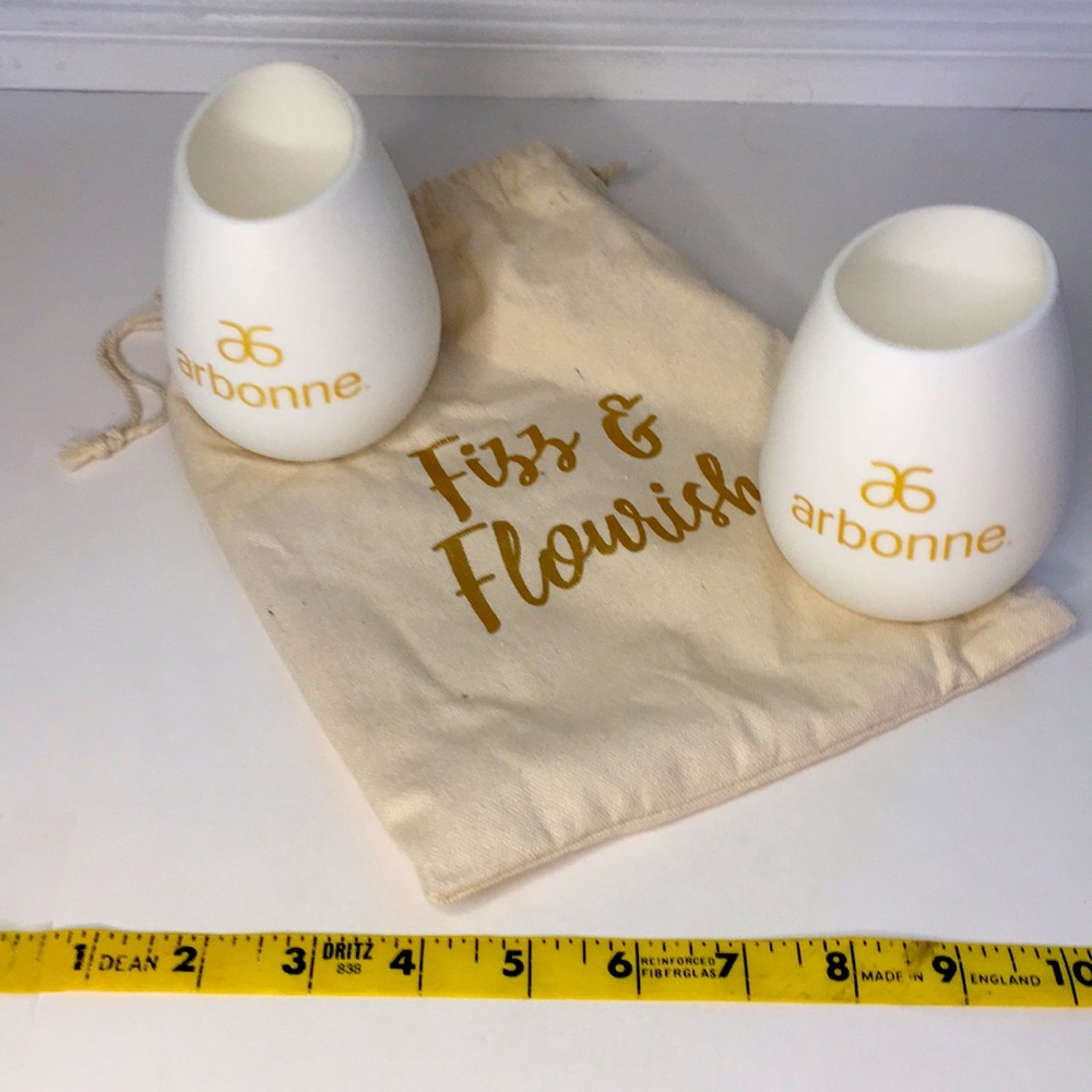 Arbonne silicone drink cups with canvas tote.